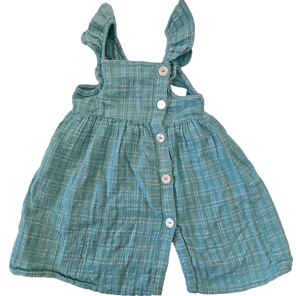 ZARA Baby Cotton Gauze STRIPED Ruffle sleeve Dress, Size: 3-4 Years (104 cm)